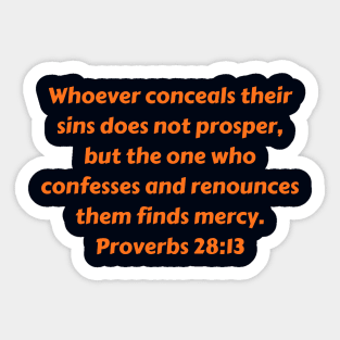 Bible Verse Proverbs 28:13 Sticker